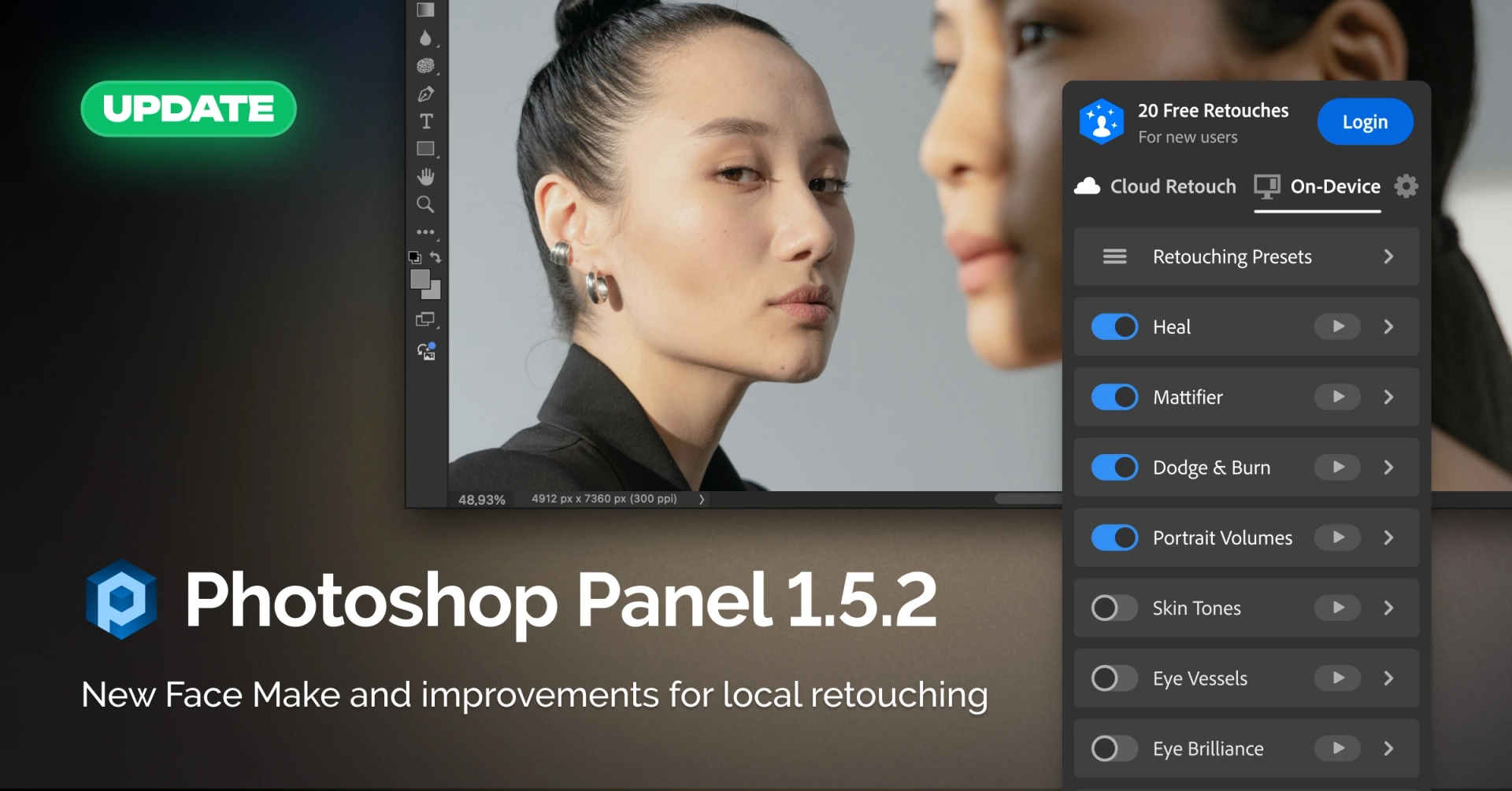 Обновление Retouch4me Photoshop Panel v1.52