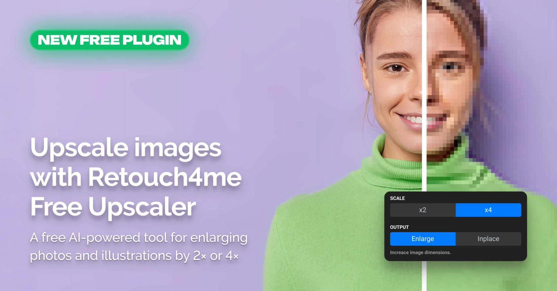 Retouch4me Free Upscaler: бесплатный инструмент для увеличения изображений