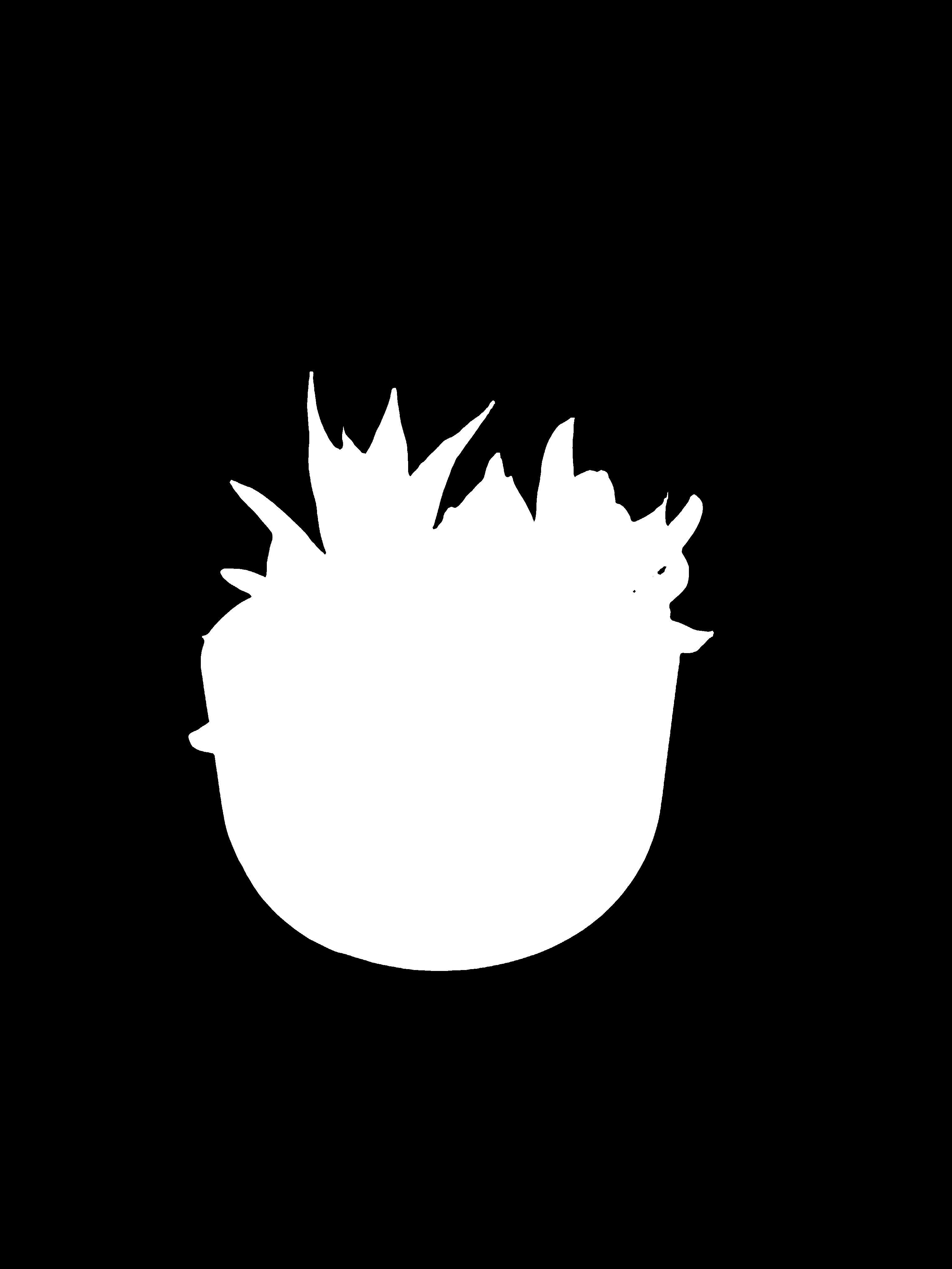White object foreground mask on a black background returned by the API